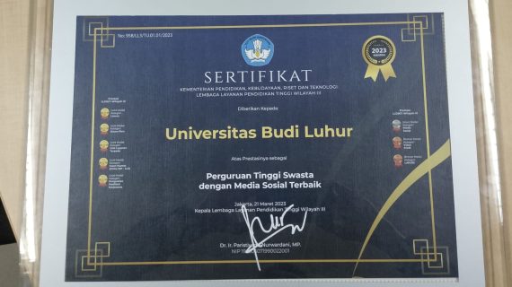Universitas Budi Luhur Raih Penghargaan Kinerja Media Sosial Terbaik